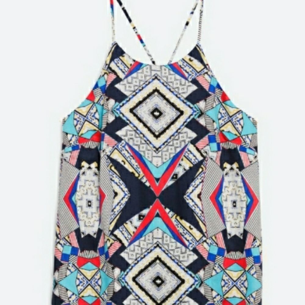 🤍 RENEE C Jayani Racerback Top Large Aztec Geometric